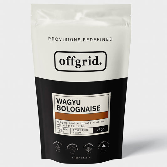Batch made with Australian Stone Axe wagyu and O’conner pasture fed beef, this bolognaise is the real deal. Just add a side of Potatoes & saltbush or boil up some pasta for the best offgrid bolognaise going. www.moralepatches.com.au front packet