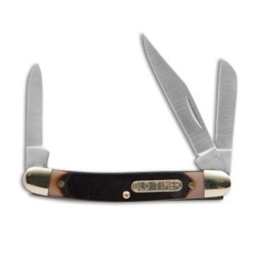 This Old Timer classic Junior pocket knife is an American tradition. Often found in many of our grandfather pockets, the Junior features a satin finished stainless steel clip point and sheepsfoot blades on end with a pen blade on the other end of the knife.  www.moralepatches.com.au