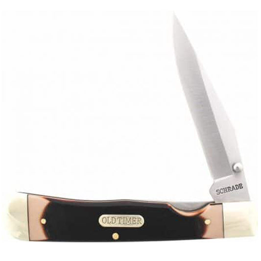 Old Timer Liner Lockblade Clip Folder  High Carbon Stainless Steel Clip Point Blade with Thumb Knob Old Timer Saw Cut Handles Heat Treated Backsprings Nickel Silver Bolsters Brass Pins Pocket Clip www.moralepatches.com.au