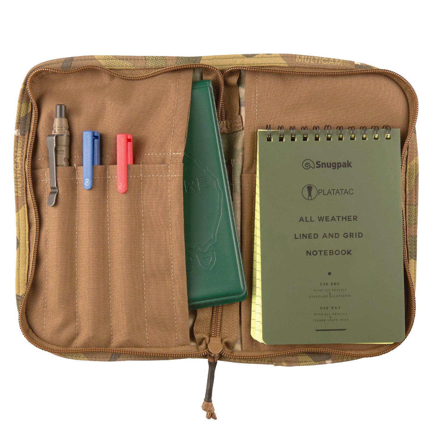 The Platatac 980 notebook cover will fit one 980T notebook, the cover features 5 pen slots one hidden horizontal pocket and one vertical pocket. www.moralepatches.com.au