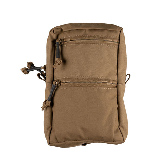 This pouch is perfect for quick access and can be mounted to a patrol order, assault pack, or large pack. It is suitable for holding a Platatac 1 Litre flask, an Issue canteen with cup, extra rations, a shaving kit, spare batteries, a marker panel, a head torch, a small med kit, or a toggle rope, among other things. www.moralepatches.com.au