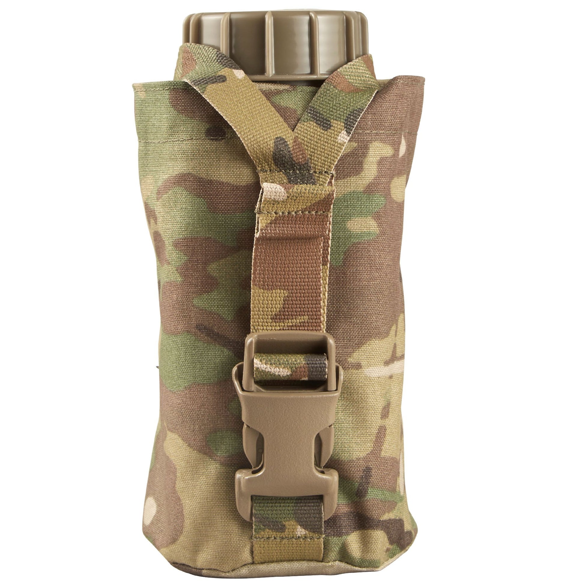 The Nalgene Bottle Pouch is designed to hold a 32oz wide or narrow mouth Nalgene bottle with a titanium cup, a 1L flask. It features a Y style strap with an ITW side release buckle to secure the bottle. www.moralepatches.com.au