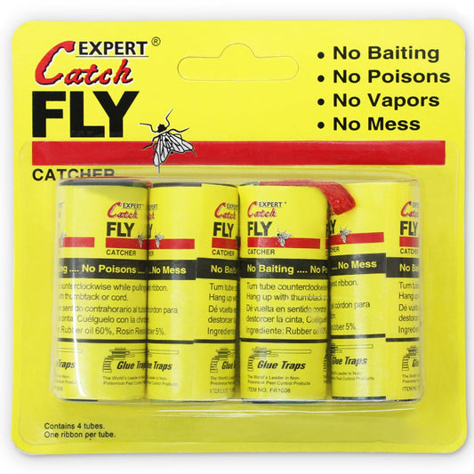 Experience a superior way to rid your space of flies! Our Expert Catch Pack of 4 Fly Strips feature a classic fly trapping design, utilizing the Silvalure 3D pattern that's irresistibly attractive to flies. Hang up these non-toxic ribbons - no more sticky fingers! www.moralepatches.com.au