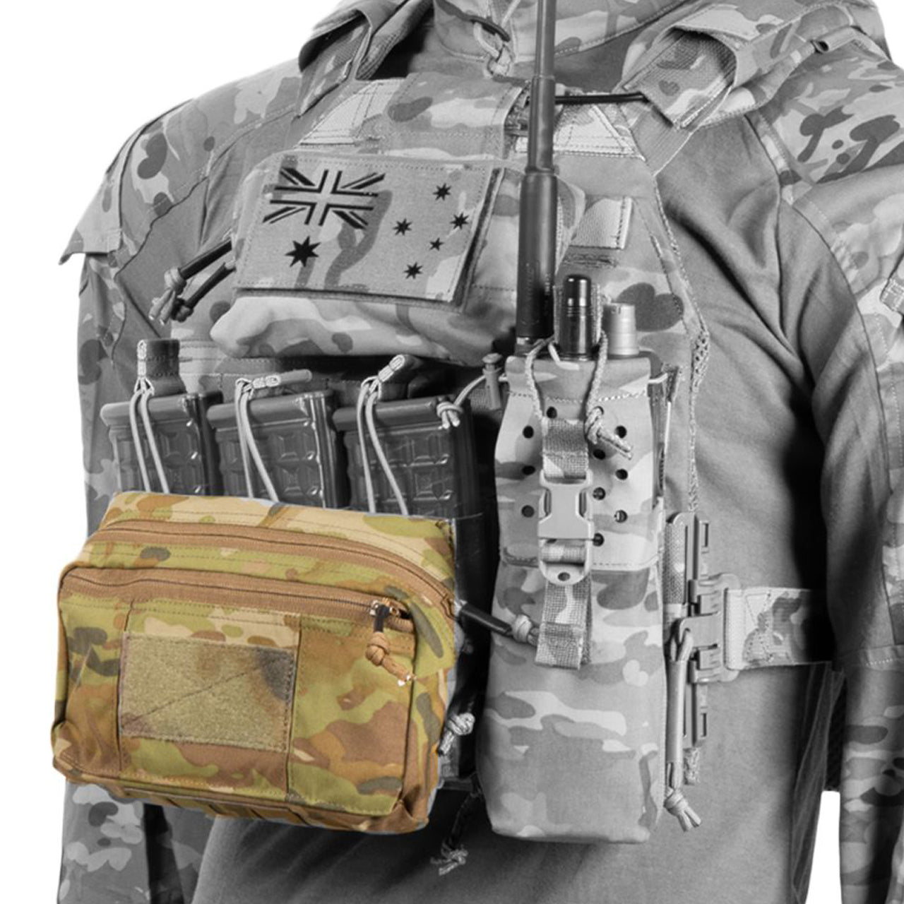The Platatac ASAD 6X GP Pouch is a great Molle integrated general purpose pouch for your rig. The pouch is primarily designed to attach to the issue TBAS Triple Shingle. It’s neither too big to get in the way, or too small to usefully carry extra items. www.moralepatches.com.au