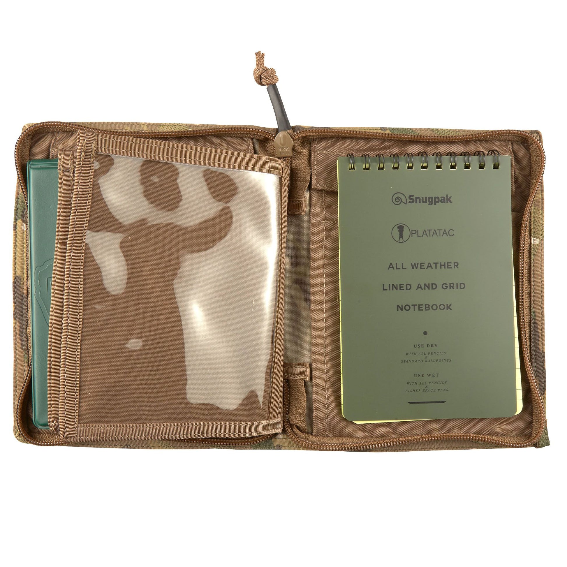 With multiple sleeves and pockets, the Platatac Brit Zip side opening field notebook cover is ideal for junior leaders and commanders to keep orders notes, tab data, SOP’s, radio freqs and any other mission critical information all in one location and for making you look like an admin jet. www.moralepatches.com.au