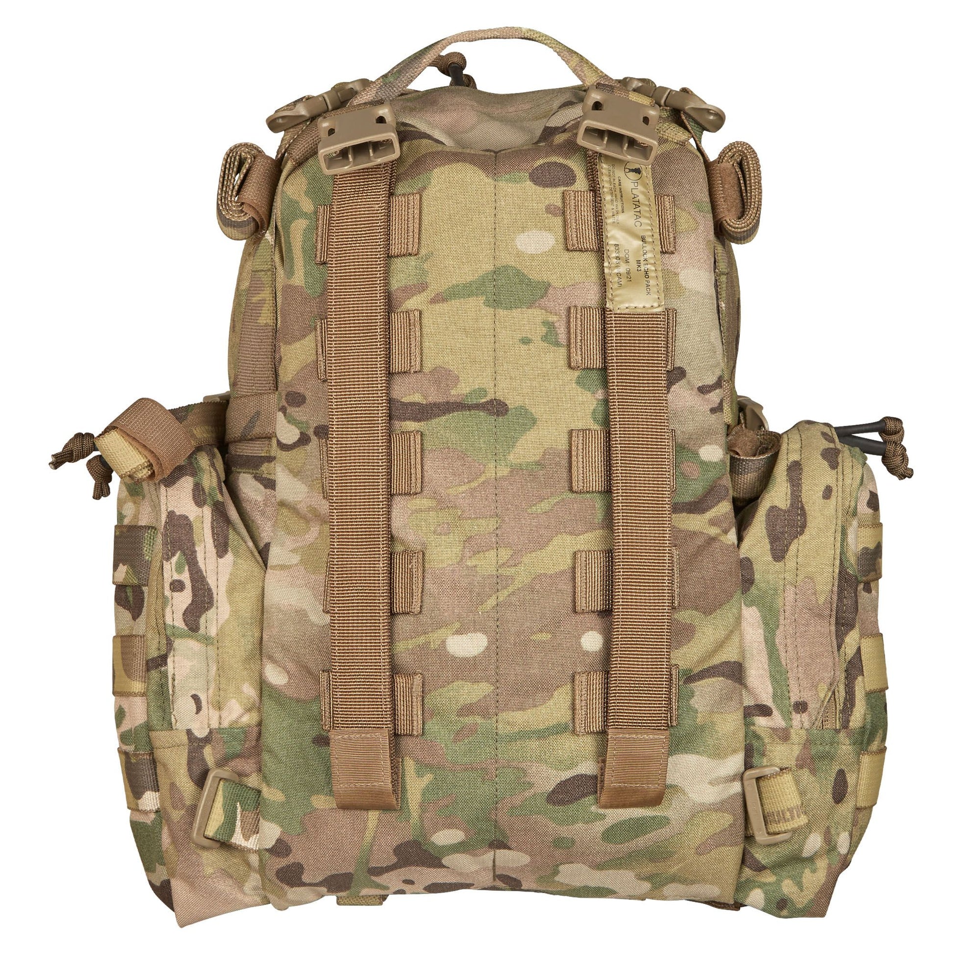 Main compartment 36cm (H) x 23.5cm (W) x 9.5cm (D) Side pockets: 19cm (H) x 9cm (W) x 5cm (D) Front zippered pouch: 25cm (at widest) x 6cm (D) Mesh cargo compartment: 20cm (H) x 23.5cm (W) x 14.5cm (D) Weight 1.02Kg www.moralepatches.com.au