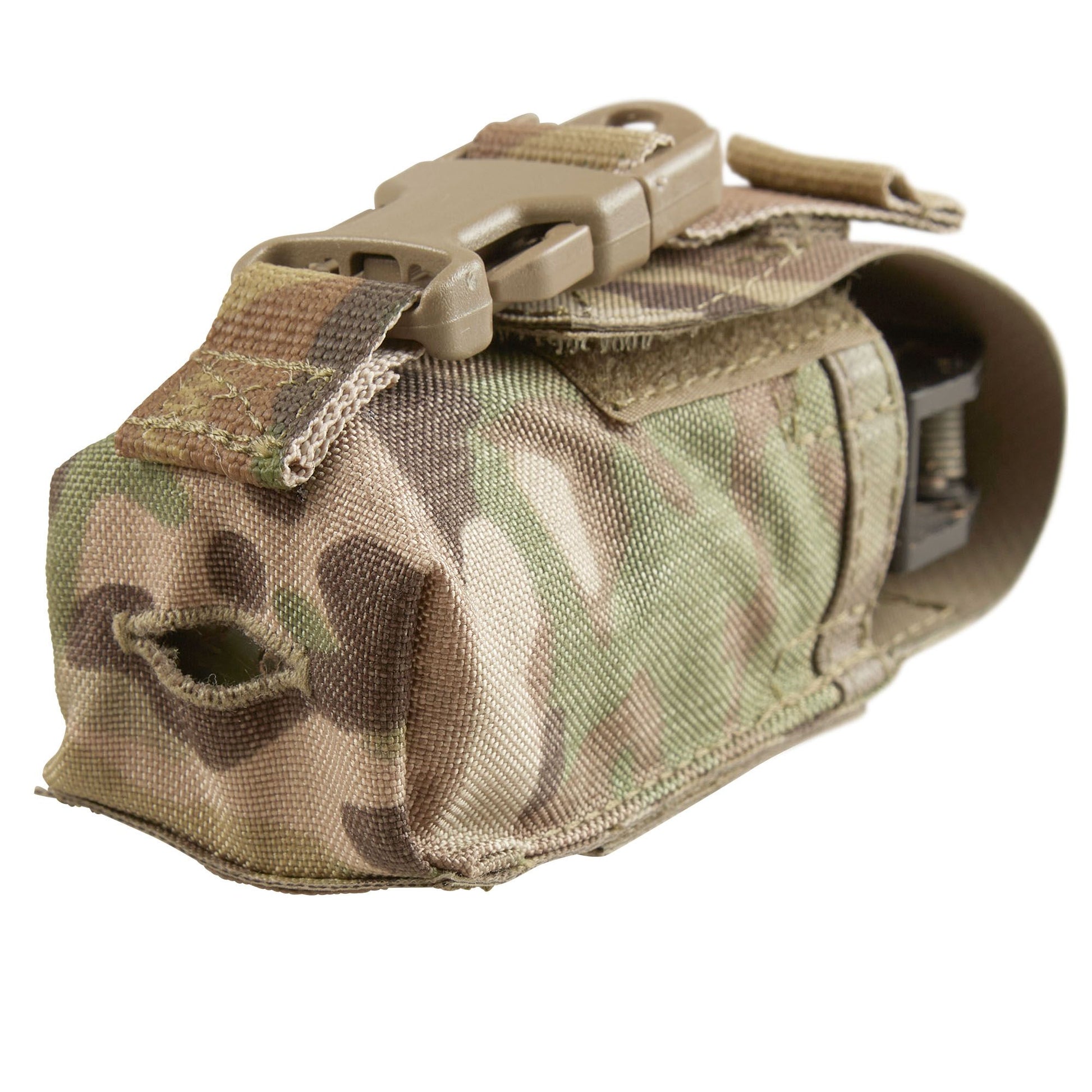 The PLATATAC HW Single Flash Bang Pouch is designed to fit a Nico Flashbang, or any other EO or similar-sized items. Made from a single piece of laser-cut Ultracomp material, it is lightweight and hydrophobic, making it ideal for maritime operations. www.moralepatches.com.au where the army shops