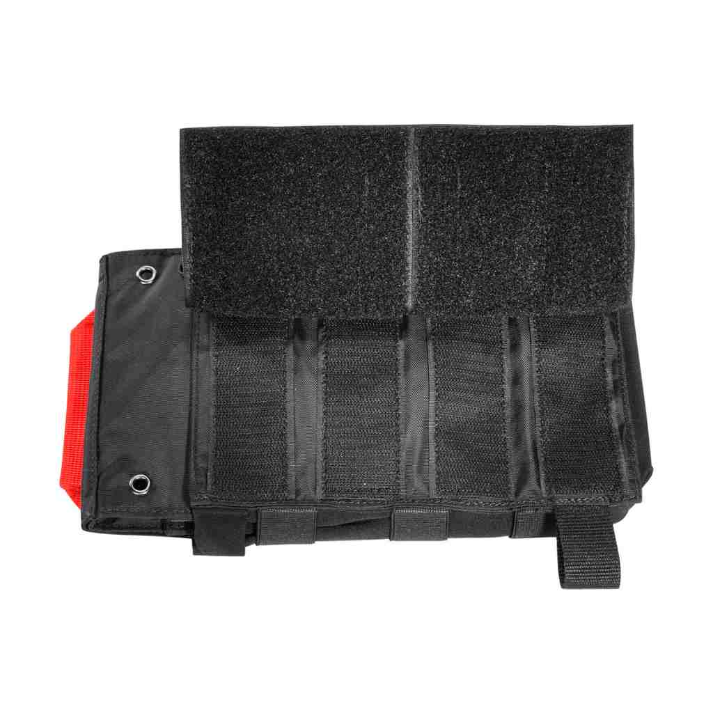 First aid pouch with MOLLE hook-and-loop attachment. The TT IFAK Pouch VL L features hook panels for easy attachment to loop counterparts, for example directly on the TT Modular Front Seat Panel or in the modular TT backpacks. The IFAK is accessed from the side of the pouch. www.moralepatches.com.au
