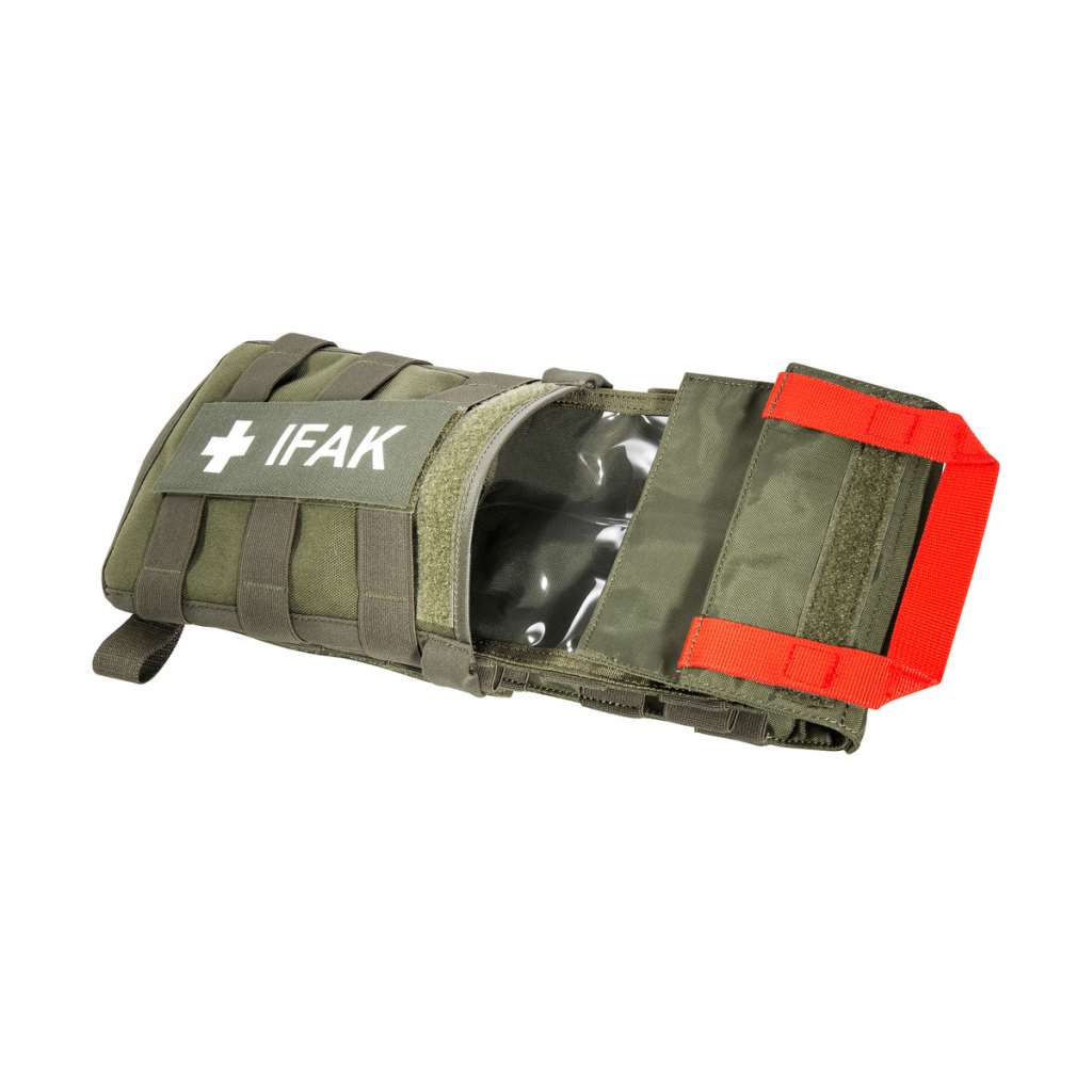 First aid pouch with MOLLE hook-and-loop attachment. The TT IFAK Pouch VL L features hook panels for easy attachment to loop counterparts, for example directly on the TT Modular Front Seat Panel or in the modular TT backpacks. The IFAK is accessed from the side of the pouch. www.moralepatches.com.au