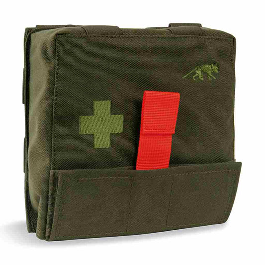 MOLLE System First Aid Kit with quick-access system. The panel with loops for individual loading can be lifted out. www.moralepatches.com.au