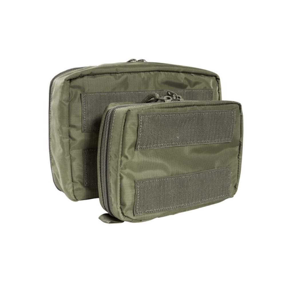 MOLLE System First Aid Kit with quick-access system. The panel with loops for individual loading can be lifted out. www.moralepatches.com.au