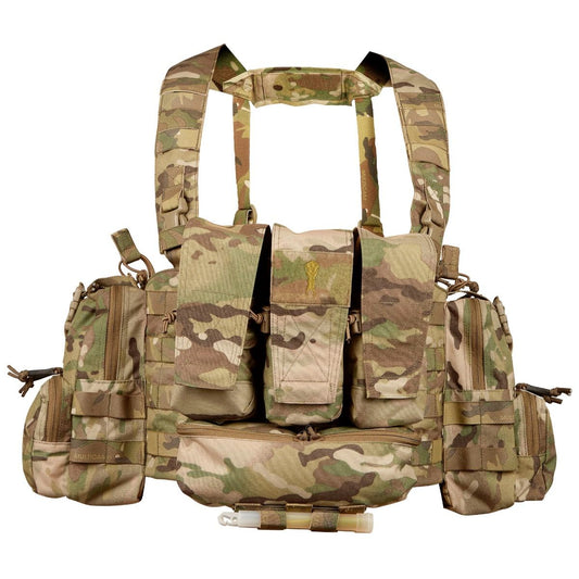 The magazine pouches have adjustable/removable lids to allow larger magazines, such as AK47 mags to be carried or allow easier access to mags by removing the flaps all together. They can also accommodate a pistol, black means (Baofeng) radio or a smoke grenade if required. Bungee retention around the mag pouches provides additional security for stowed items. www.moralepatches.com.au 
where the army shops
