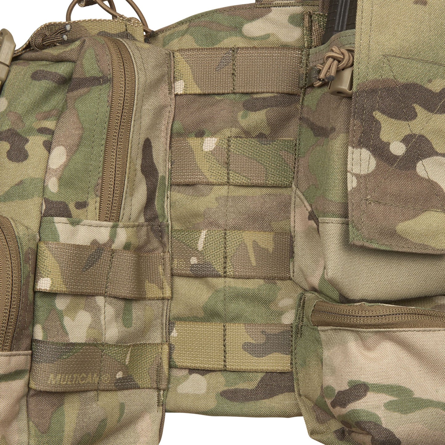The magazine pouches have adjustable/removable lids to allow larger magazines, such as AK47 mags to be carried or allow easier access to mags by removing the flaps all together. They can also accommodate a pistol, black means (Baofeng) radio or a smoke grenade if required. Bungee retention around the mag pouches provides additional security for stowed items. www.moralepatches.com.au 
where the army shops