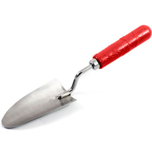 The Introducing our sturdy garden trowel, designed to make your gardening experience a breeze. With its soft-grip poppy-pattern debossed handle, this trowel offers amazing comfort and control, allowing you to effortlessly dig and plant in your garden. www.moralepatches.com.au