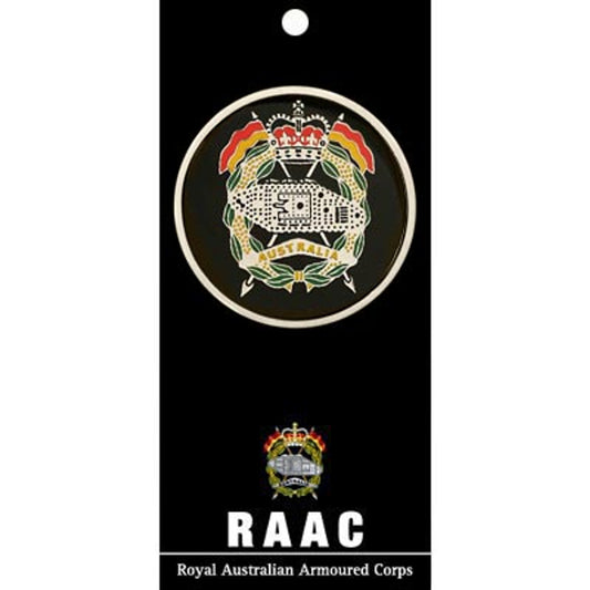 This regal 48mm full-colour enamel medallion from The Royal Australian Armoured Corps (RAAC) is sure to captivate the viewer and prompt fascinating discourse from all who admire it. www.moralepatches.com.au