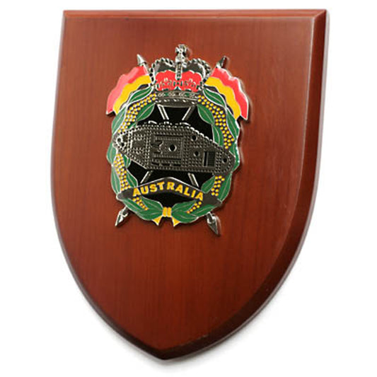 An Exceptional Royal Australian Armoured Corps (RAAC) Plaque is now available for order. This exquisite plaque showcases a stunning 100mm full colour enamel crest, elegantly placed on a 200x160mm timber finish shield www.moralepatches.com.au