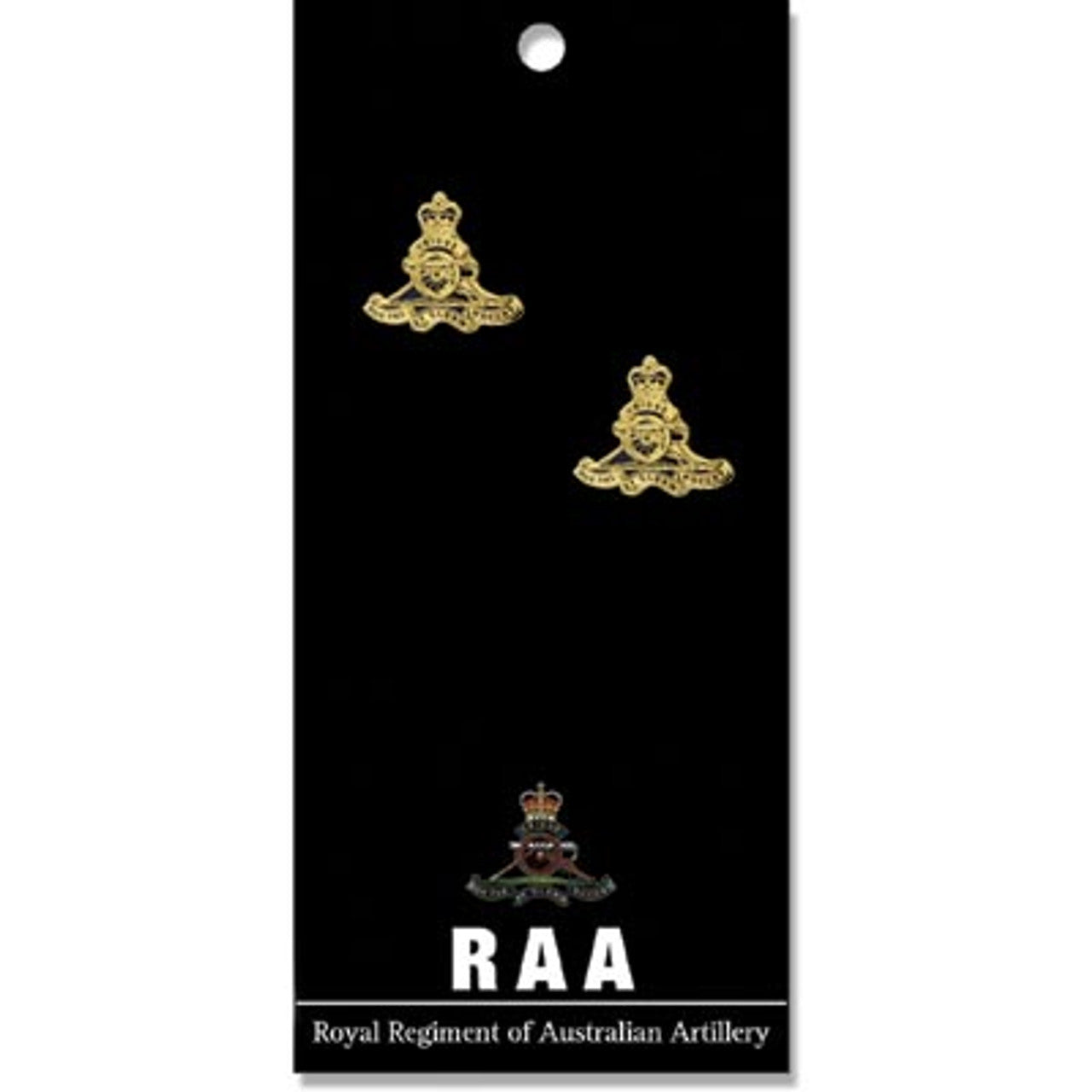 Royal Regiment of Australian Artillery (RAA) 20mm full colour enamel cuff links. These beautiful gold plated cuff links are the perfect accessory for work or functions. www.moralepatches.com.au