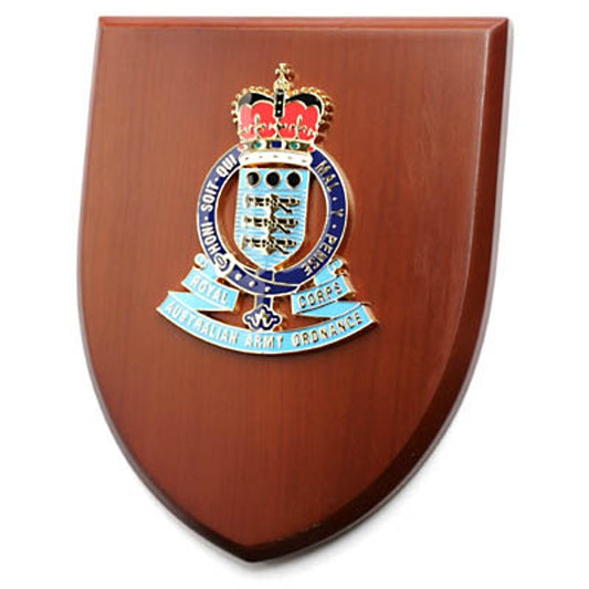 An Exceptional Royal Australian Army Ordnance Corps (RAAOC) Plaque is now available for order. This exquisite plaque showcases a stunning 100mm full colour enamel crest, elegantly placed on a 200x160mm timber finish shield. www.moralepatches.com.au