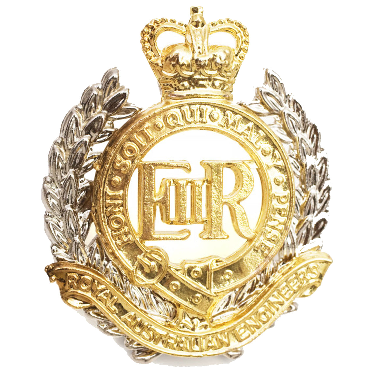 This sensational replica is the perfect hat badge for wear or for your collection. Featuring the Royal Australian Engineers Corps badge in gold and silver, this hat badge is designed to fit perfectly on standard uniform hats. Add this hat badge to your collection today. www.moralepatches.com.au