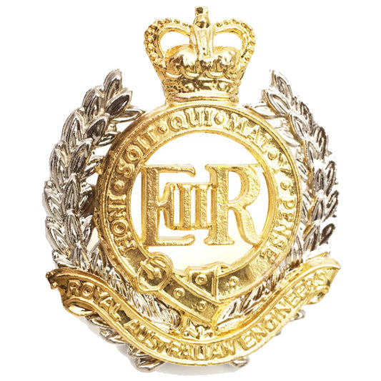 This sensational replica is the perfect hat badge for wear or for your collection. Featuring the Royal Australian Engineers Corps badge in gold and silver, this hat badge is designed to fit perfectly on standard uniform hats. Add this hat badge to your collection today. www.moralepatches.com.au
