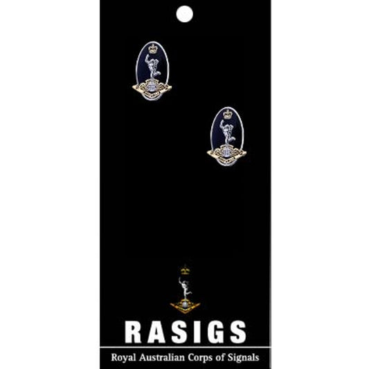 Show your pride and commitment with these sparkling RASigs Cuff Links 20mm. With full colour enamel and gold plating, these gorgeous accessories will bring a touch of style to any work outfit or special occasion. www.moralepatches.com.au