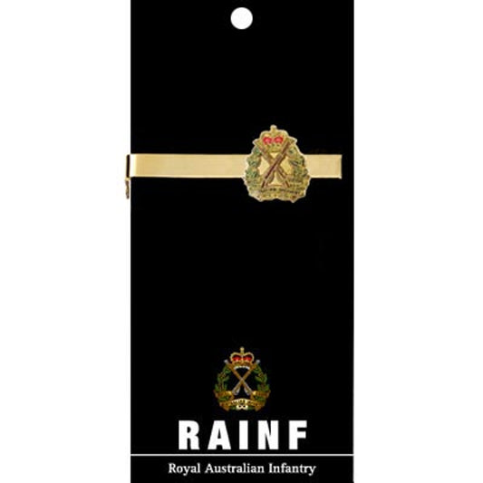 Add a touch of elegance to your look with the Royal Australian Infantry Corps (RA Inf) 20mm enamel tie bar! Crafted with gold-plated material, this gorgeous tie bar is perfect for any work or formal occasion. www.moralepatches.com.au