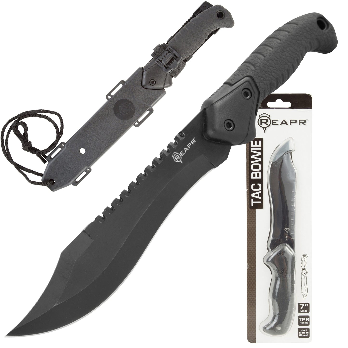 The REAPR 11001 TAC Bowie Knife is perfect for all your camping, hunting, tactical and survival needs. This tough and durable Bowie knife is great for hacking brush, peeling wood for tinder, dressing game, whittling branches and prepping food. This knife also gives you the upper hand tactically in any emergency. www.moralepatches.com.au