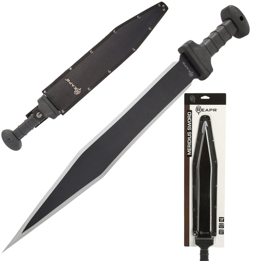 Made of 420 stainless steel with black oxide coated finish, the 18” double edge blade recalls the look of a classic sword but with a hi-tech design that is contemporary and cutting edge. www.moralepatches.com.au
