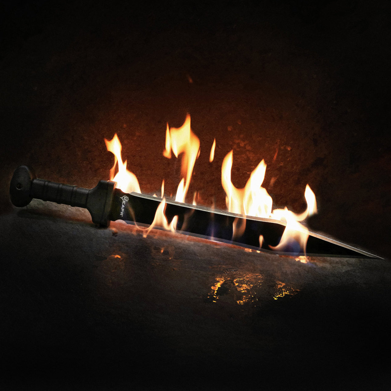 Made of 420 stainless steel with black oxide coated finish, the 18” double edge blade recalls the look of a classic sword but with a hi-tech design that is contemporary and cutting edge. www.moralepatches.com.au