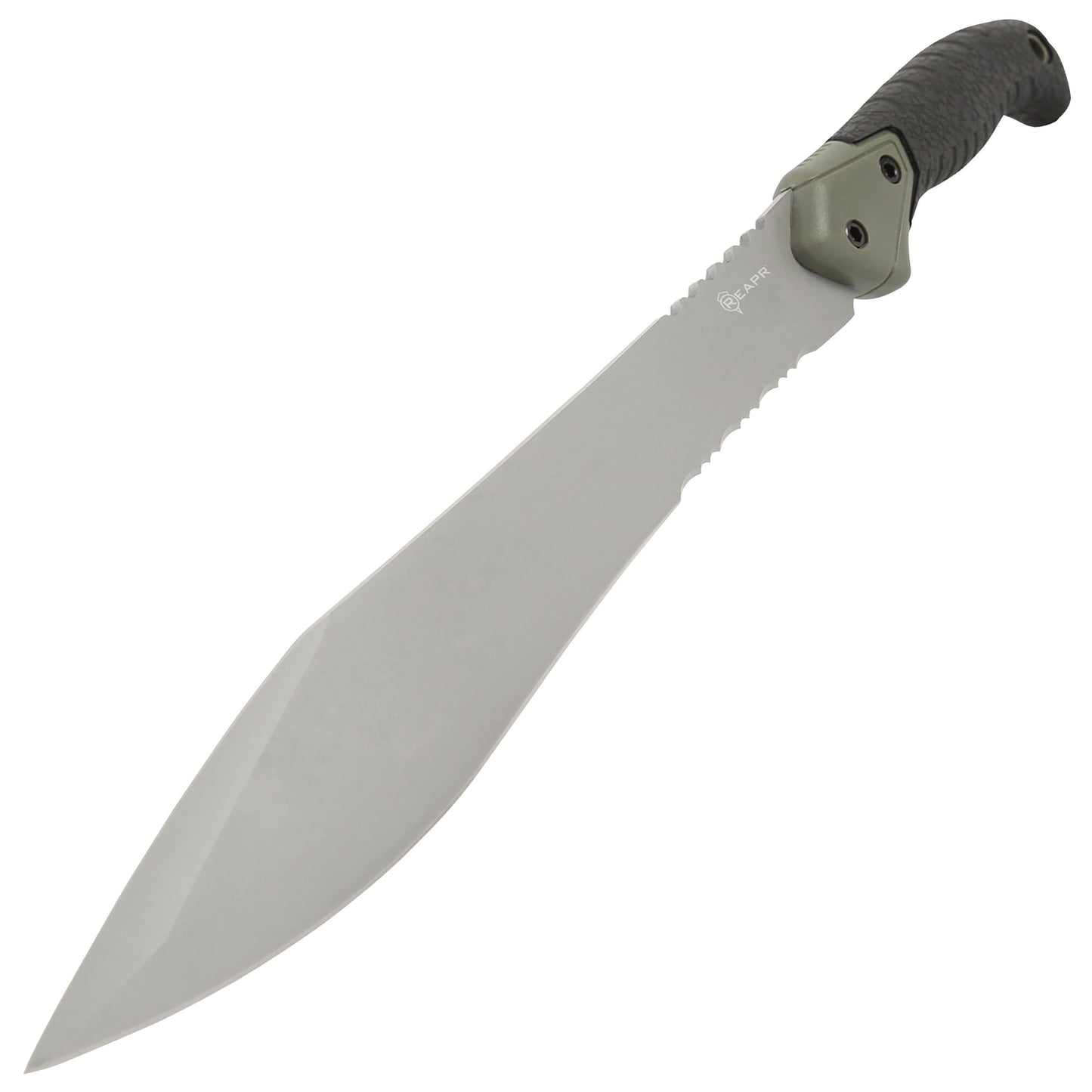 The Reapr TAC Jungle Knife is a cool 17 inches of sharp steel that doubles as an all-round camping machete and survival knife in one. With an ultra-sharp modified drop point blade designed for versatility, and a partially serrated blade, most any challenge that comes your way can be handled with ease. www.moralepatches.com.au