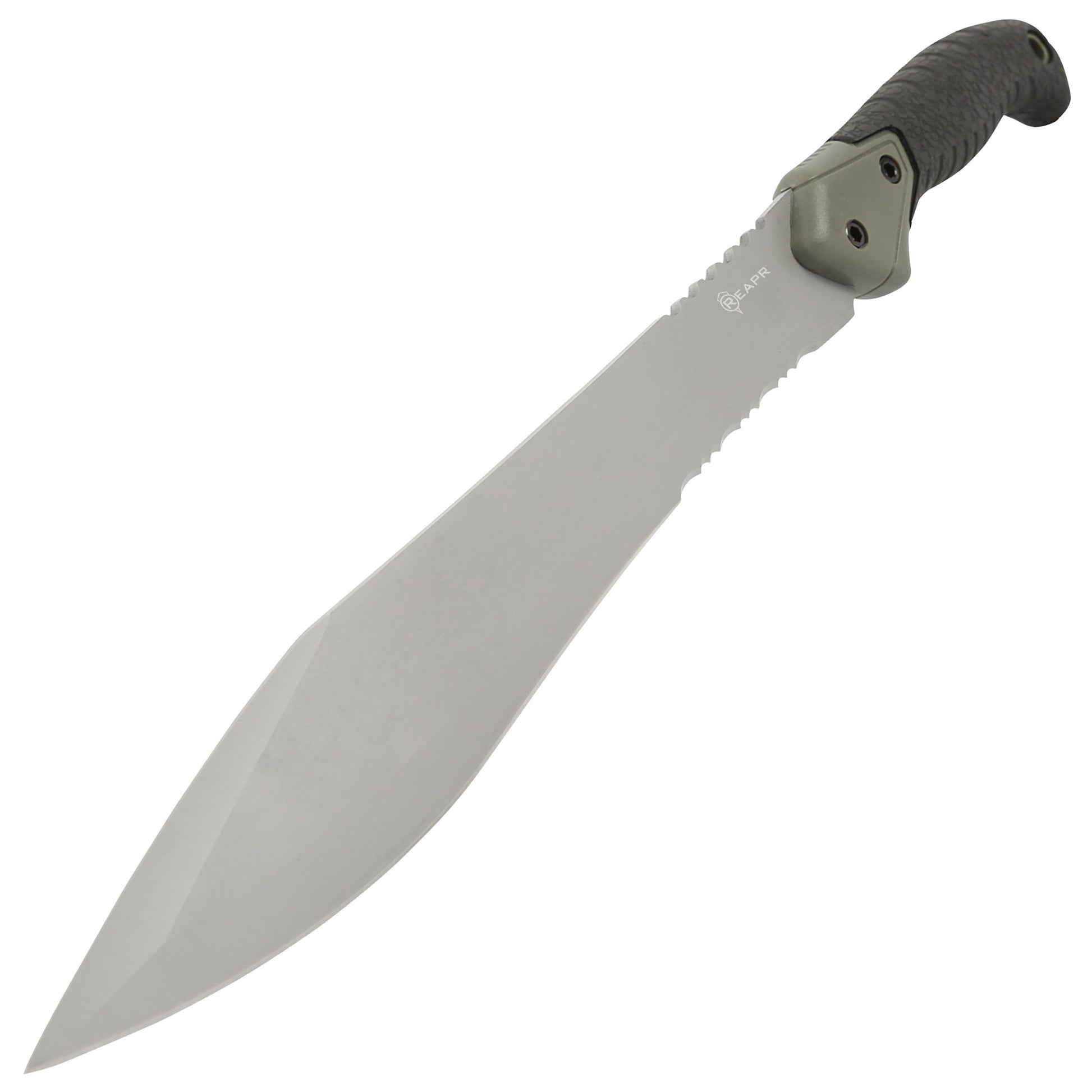 The Reapr TAC Jungle Knife is a cool 17 inches of sharp steel that doubles as an all-round camping machete and survival knife in one. With an ultra-sharp modified drop point blade designed for versatility, and a partially serrated blade, most any challenge that comes your way can be handled with ease. www.moralepatches.com.au