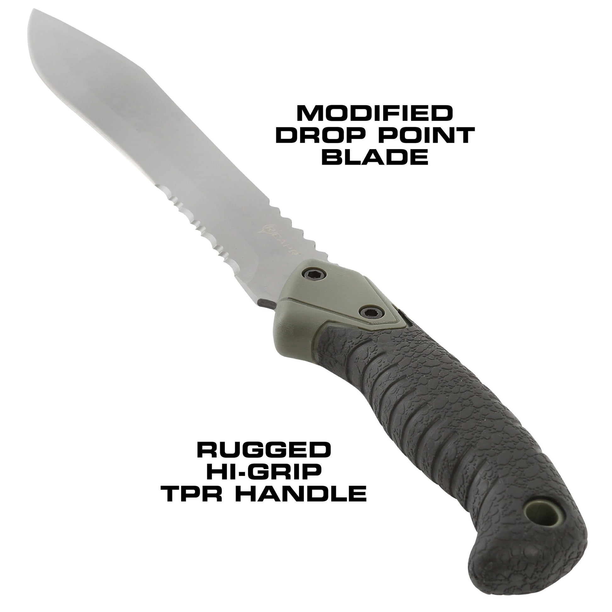 The Reapr TAC Jungle Knife is a cool 17 inches of sharp steel that doubles as an all-round camping machete and survival knife in one. With an ultra-sharp modified drop point blade designed for versatility, and a partially serrated blade, most any challenge that comes your way can be handled with ease. www.moralepatches.com.au