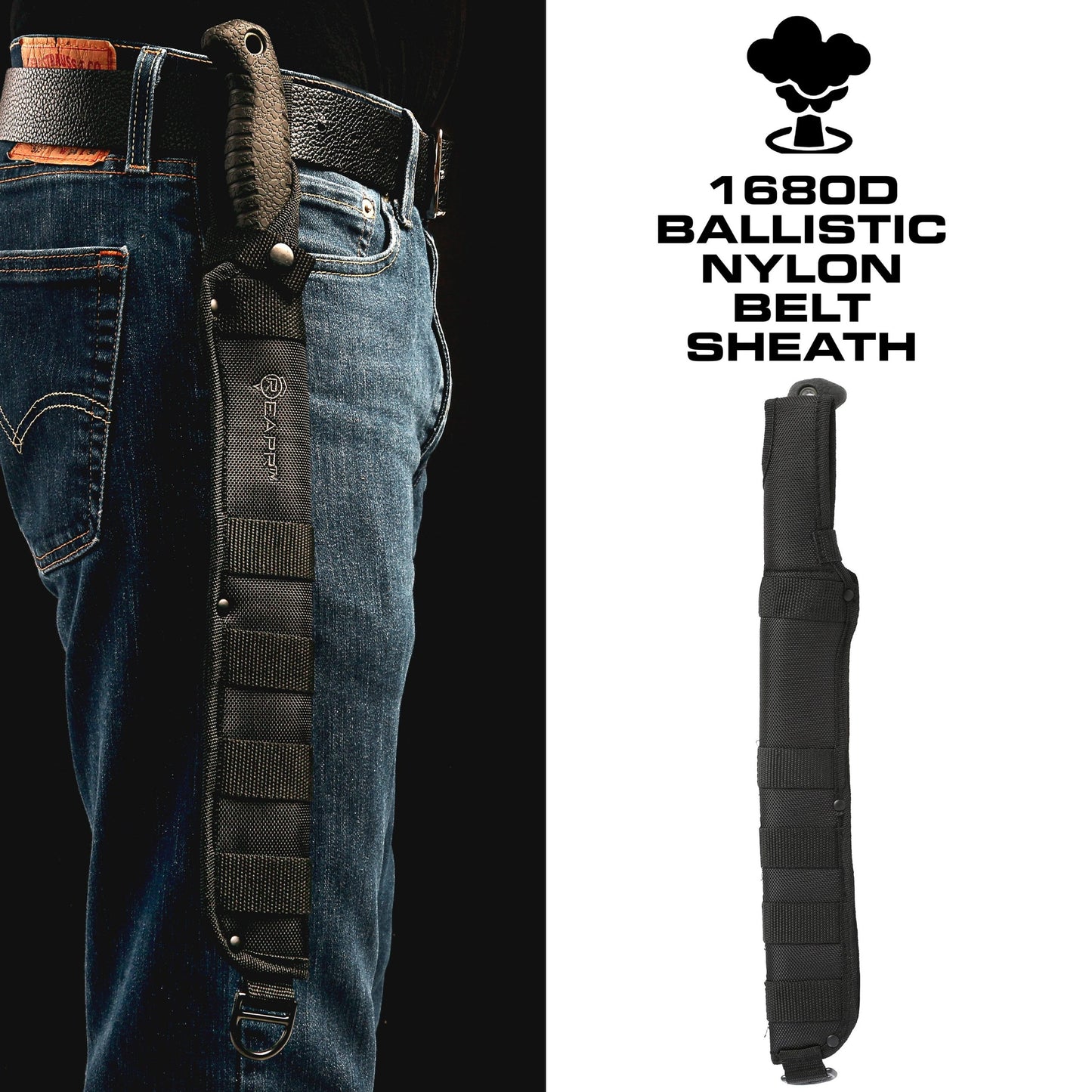 The Reapr TAC Jungle Knife is a cool 17 inches of sharp steel that doubles as an all-round camping machete and survival knife in one. With an ultra-sharp modified drop point blade designed for versatility, and a partially serrated blade, most any challenge that comes your way can be handled with ease. www.moralepatches.com.au