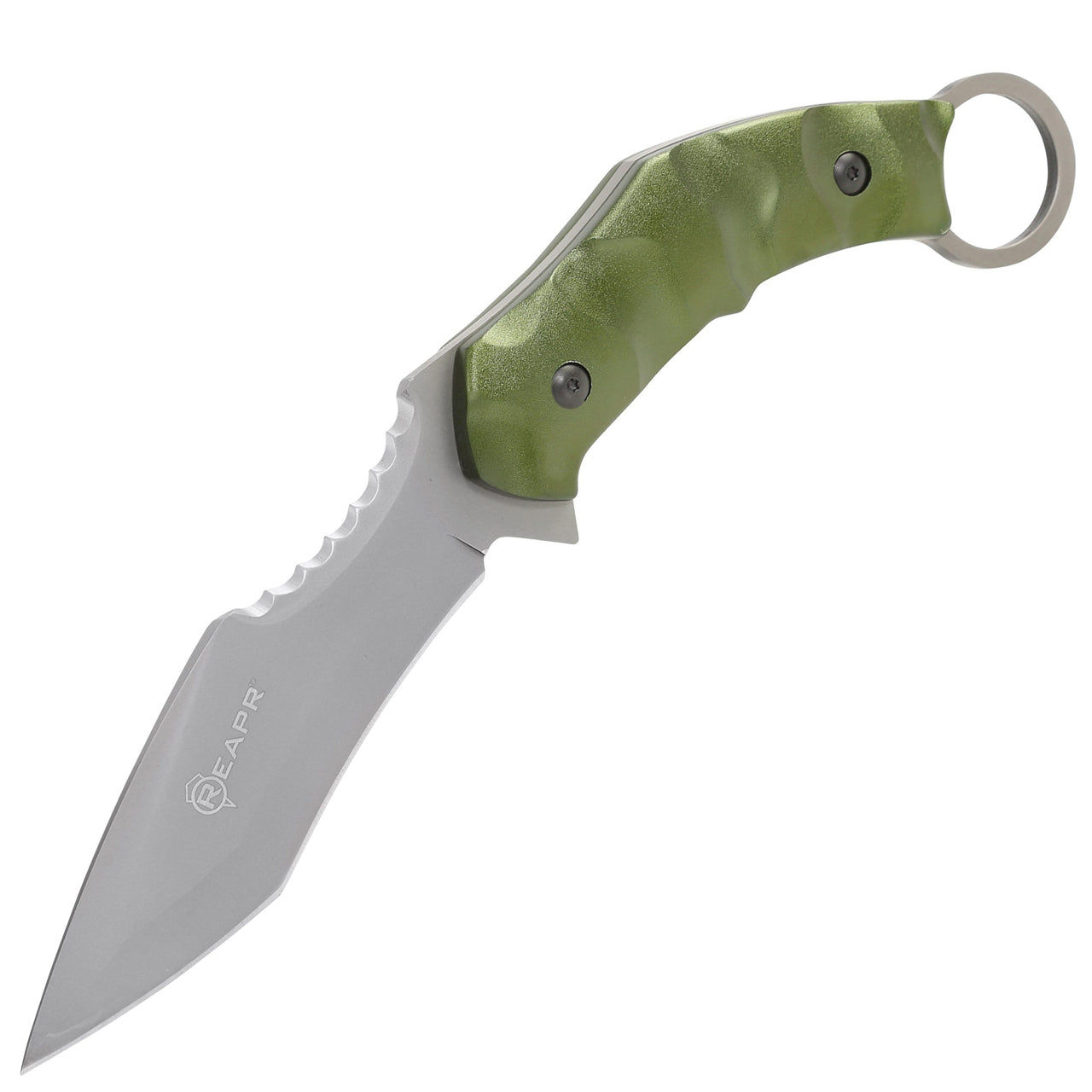 This impressive and stylish knife makes a truly effective survival and tactical tool. The REAPR 11010 SLAMR 4-3/4″ Fixed Blade Knife features a 4-3/4” 420 stainless steel blade with satin finish and a textured lightweight aluminum handle that provides a more secure grip and extra leverage. www.moralepatches.com.au