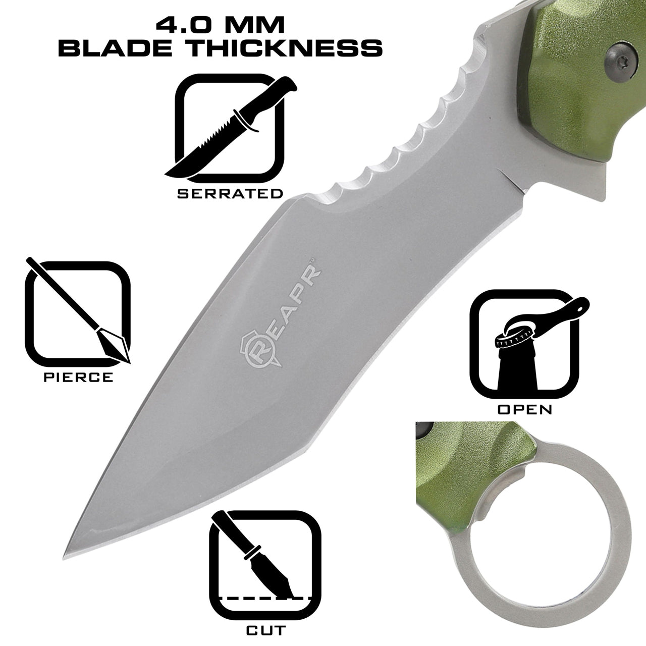 This impressive and stylish knife makes a truly effective survival and tactical tool. The REAPR 11010 SLAMR 4-3/4″ Fixed Blade Knife features a 4-3/4” 420 stainless steel blade with satin finish and a textured lightweight aluminum handle that provides a more secure grip and extra leverage. www.moralepatches.com.au