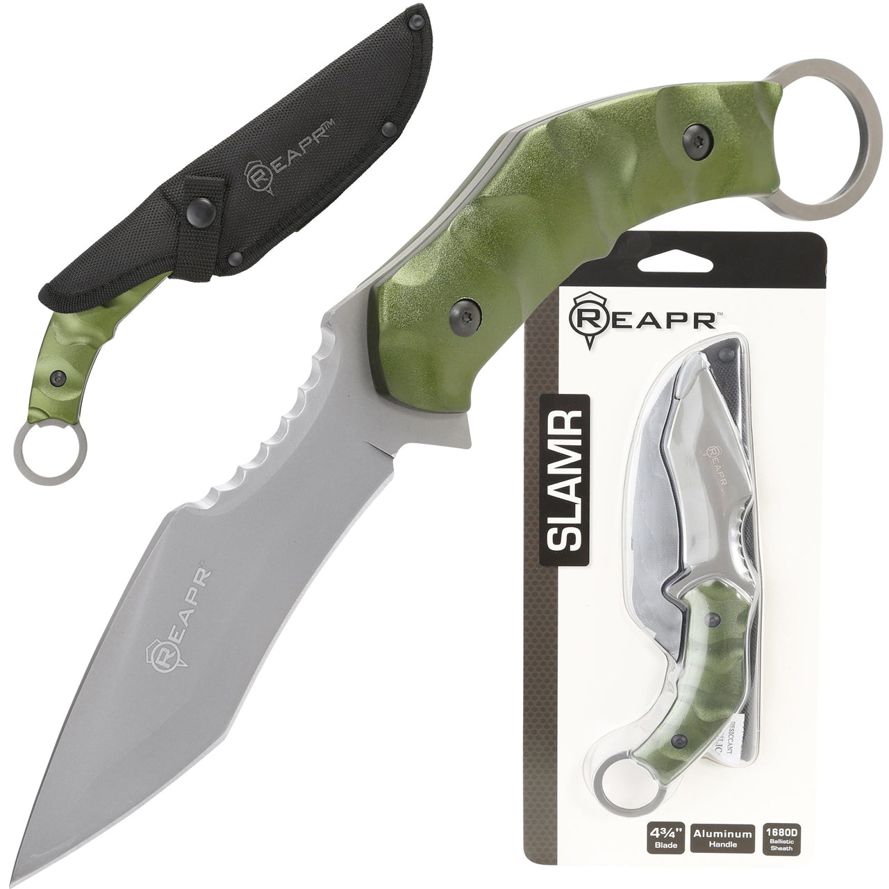 This impressive and stylish knife makes a truly effective survival and tactical tool. The REAPR 11010 SLAMR 4-3/4″ Fixed Blade Knife features a 4-3/4” 420 stainless steel blade with satin finish and a textured lightweight aluminum handle that provides a more secure grip and extra leverage. www.moralepatches.com.au