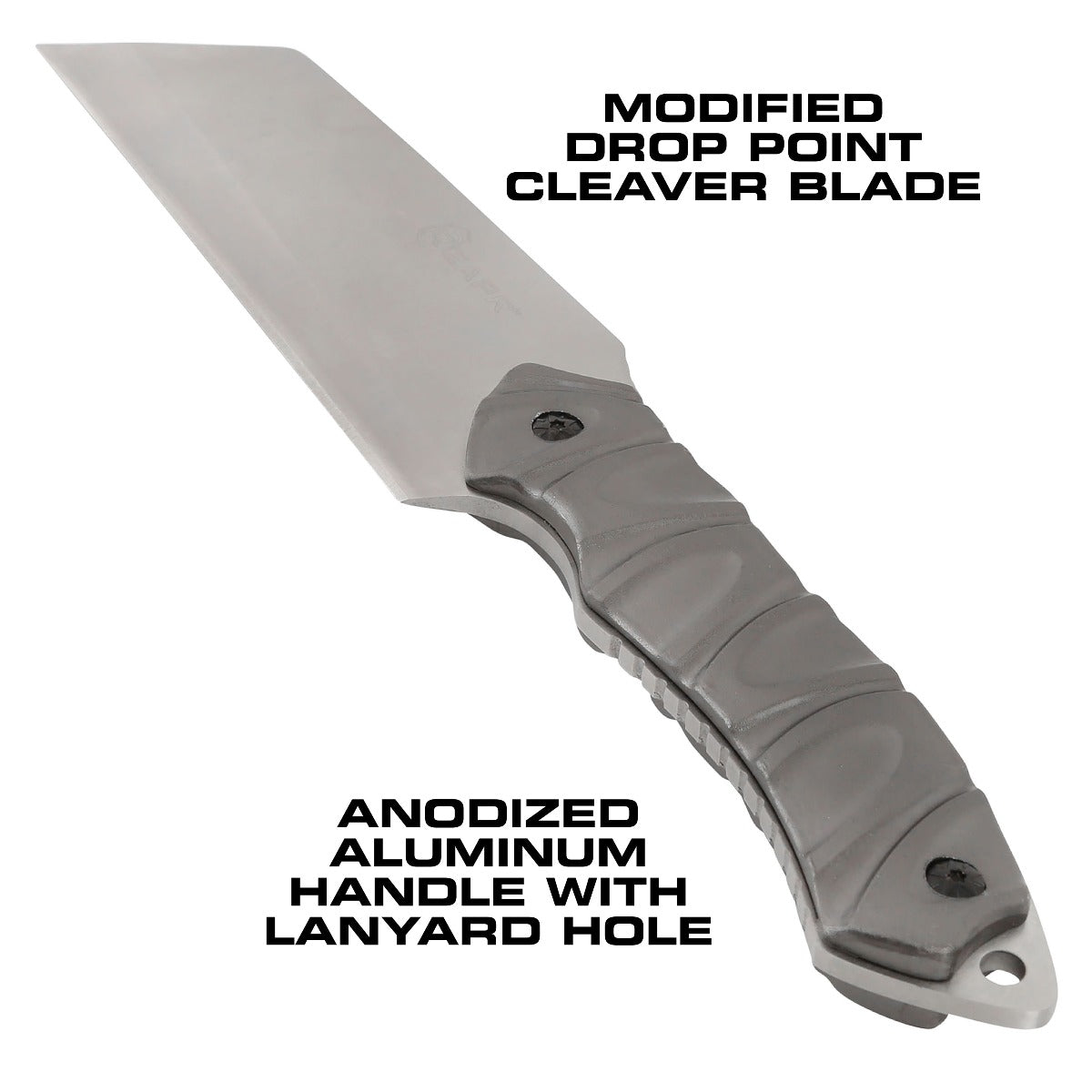 The Reapr JAMR Knife is the ultimate in versatile, tactical fixed-blade knives. The JAMR features an industry first modified cleaver blade, combining the functions of a cleaver, drop point knife and reverse tanto blade to meet a variety of demands, whether as a hunting knife, camping knife, and for guiding, tactical and survival use. www.moralepatches.com.au