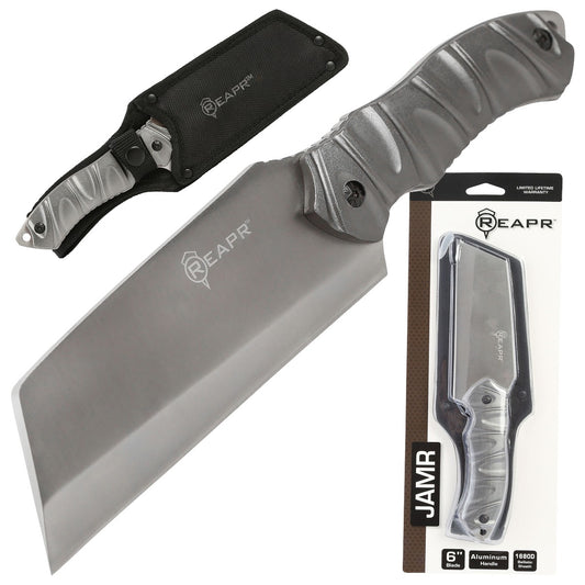 The Reapr JAMR Knife is the ultimate in versatile, tactical fixed-blade knives. The JAMR features an industry first modified cleaver blade, combining the functions of a cleaver, drop point knife and reverse tanto blade to meet a variety of demands, whether as a hunting knife, camping knife, and for guiding, tactical and survival use.  www.moralepatches.com.au