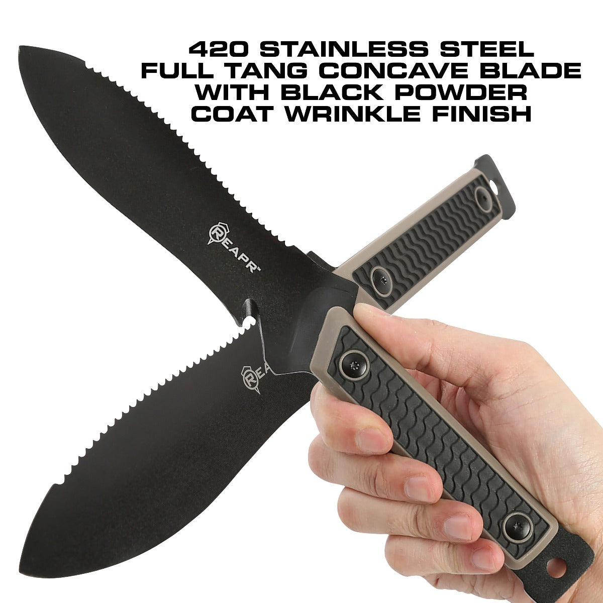 For the ultimate in fixed blade knives, tactical gear and garden tools, look no further than the Reapr 11017 Versa Hori Hori- a gardening knife, trowel, pocket tactical shovel and all round survival knife in one. www.moralepatches.com.au