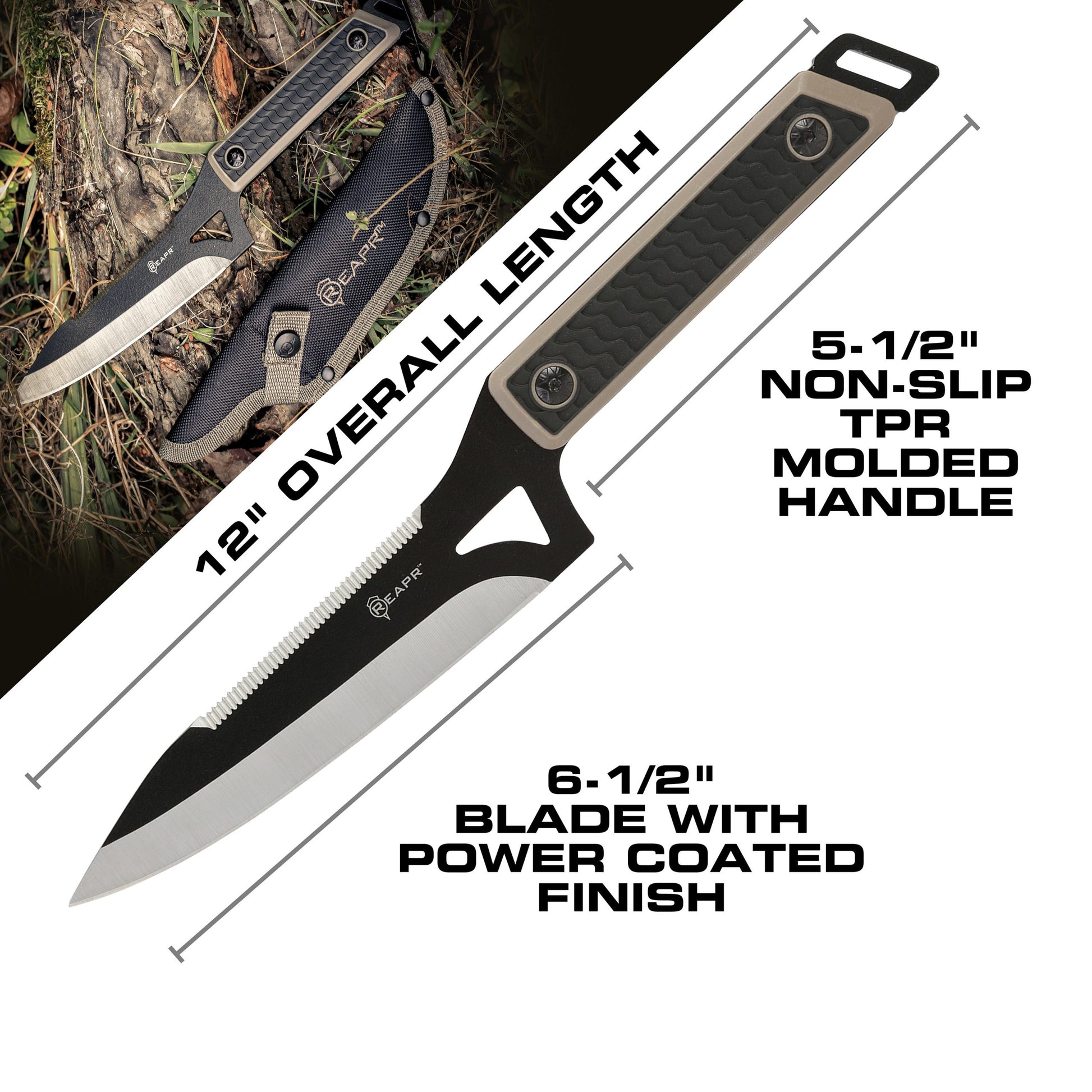 You get everything you need with the Reapr Versa Camp Knife. Born in the kitchen but raised in the wild, it’s tough, durable, and versatile. Whatever your campsite cutting needs, this knife can handle it. www.moralepatches.com.au