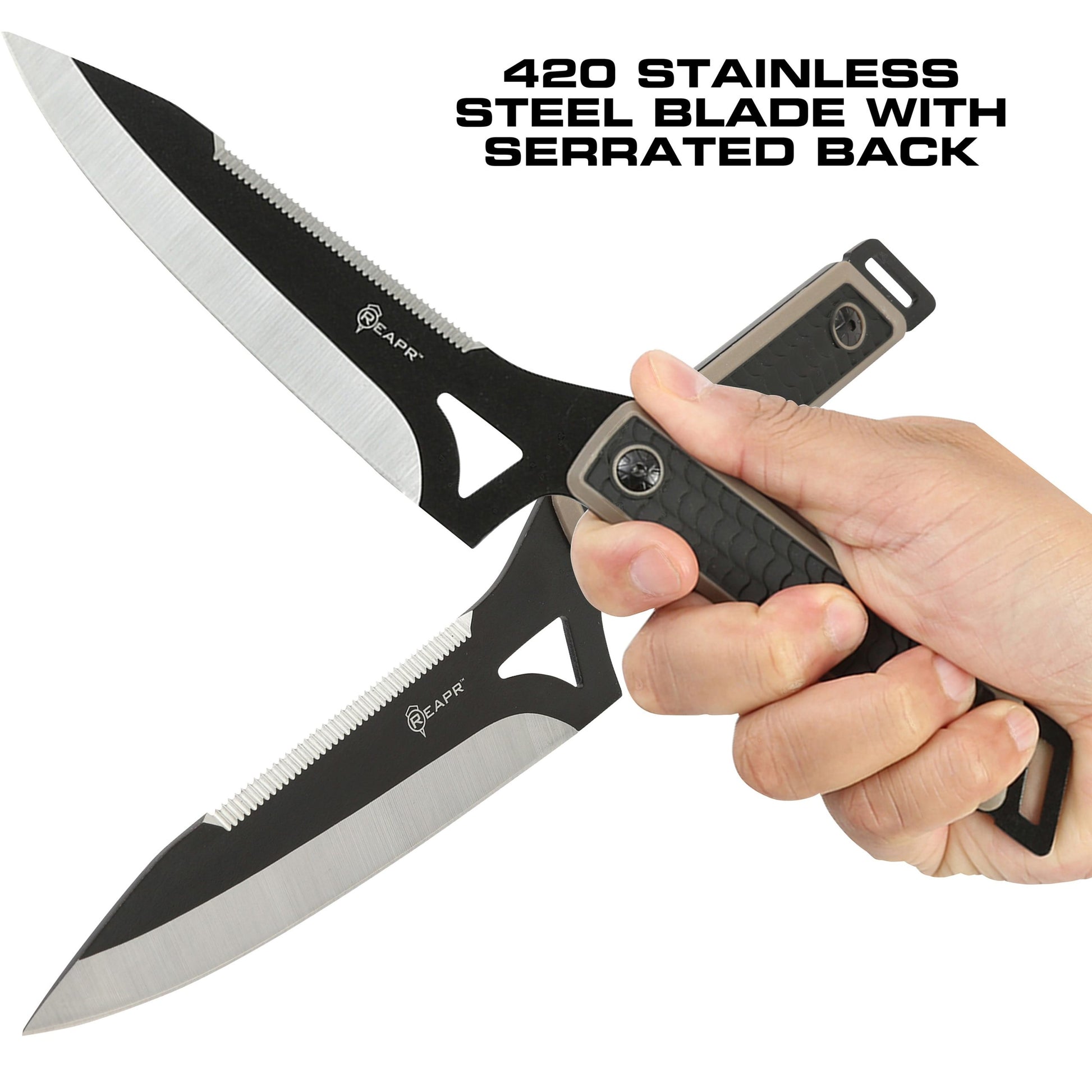 You get everything you need with the Reapr Versa Camp Knife. Born in the kitchen but raised in the wild, it’s tough, durable, and versatile. Whatever your campsite cutting needs, this knife can handle it. www.moralepatches.com.au