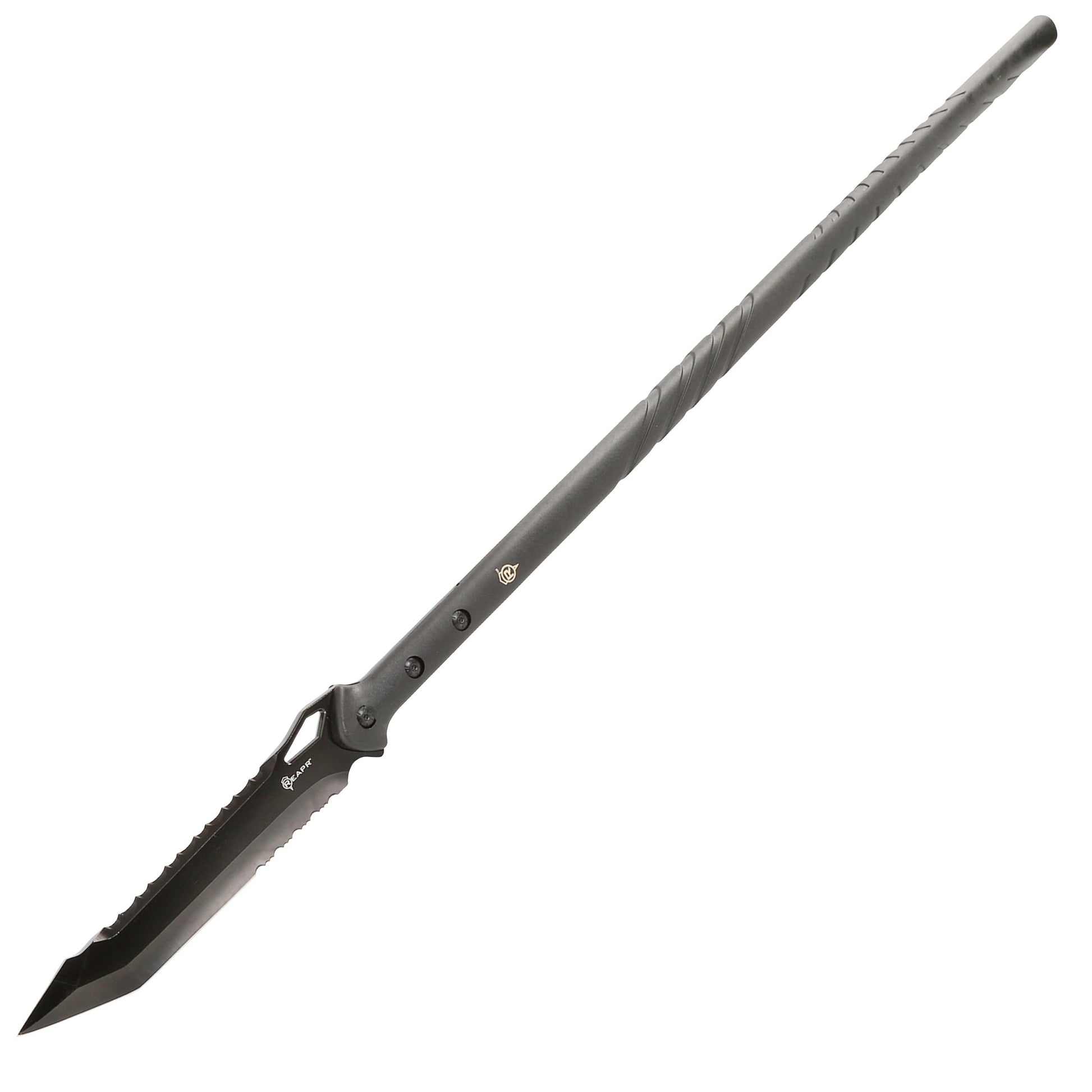 The outstanding REAPR 11022 TAC Javelin Serrated Spear cuts, chops, saws, and thrusts efficiently and effectively, giving you a javelin spear that functions equally as well as a utility tool. www.moralepatches.com.au