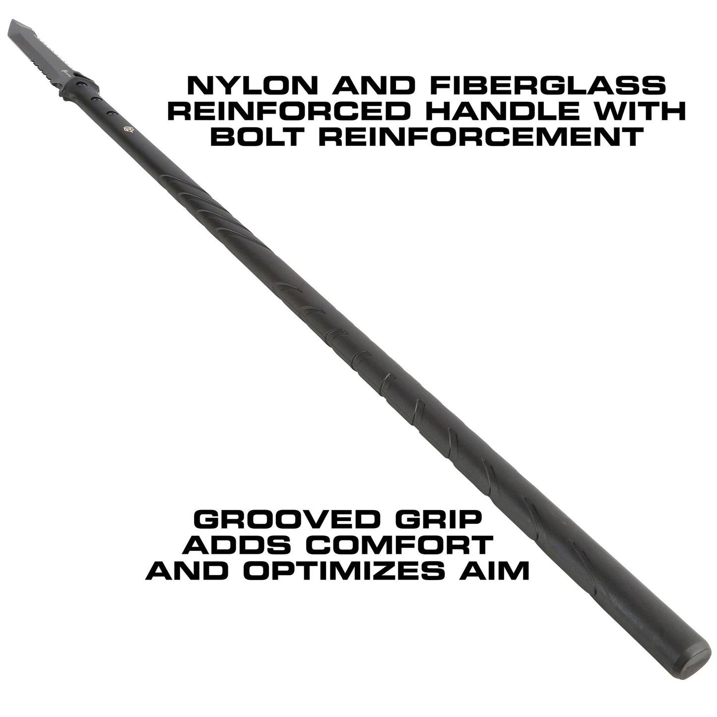The outstanding REAPR 11022 TAC Javelin Serrated Spear cuts, chops, saws, and thrusts efficiently and effectively, giving you a javelin spear that functions equally as well as a utility tool. www.moralepatches.com.au