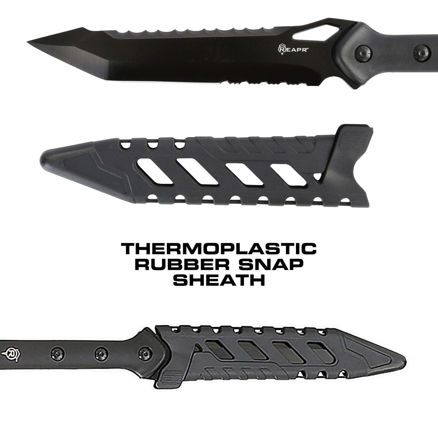 The outstanding REAPR 11022 TAC Javelin Serrated Spear cuts, chops, saws, and thrusts efficiently and effectively, giving you a javelin spear that functions equally as well as a utility tool. www.moralepatches.com.au