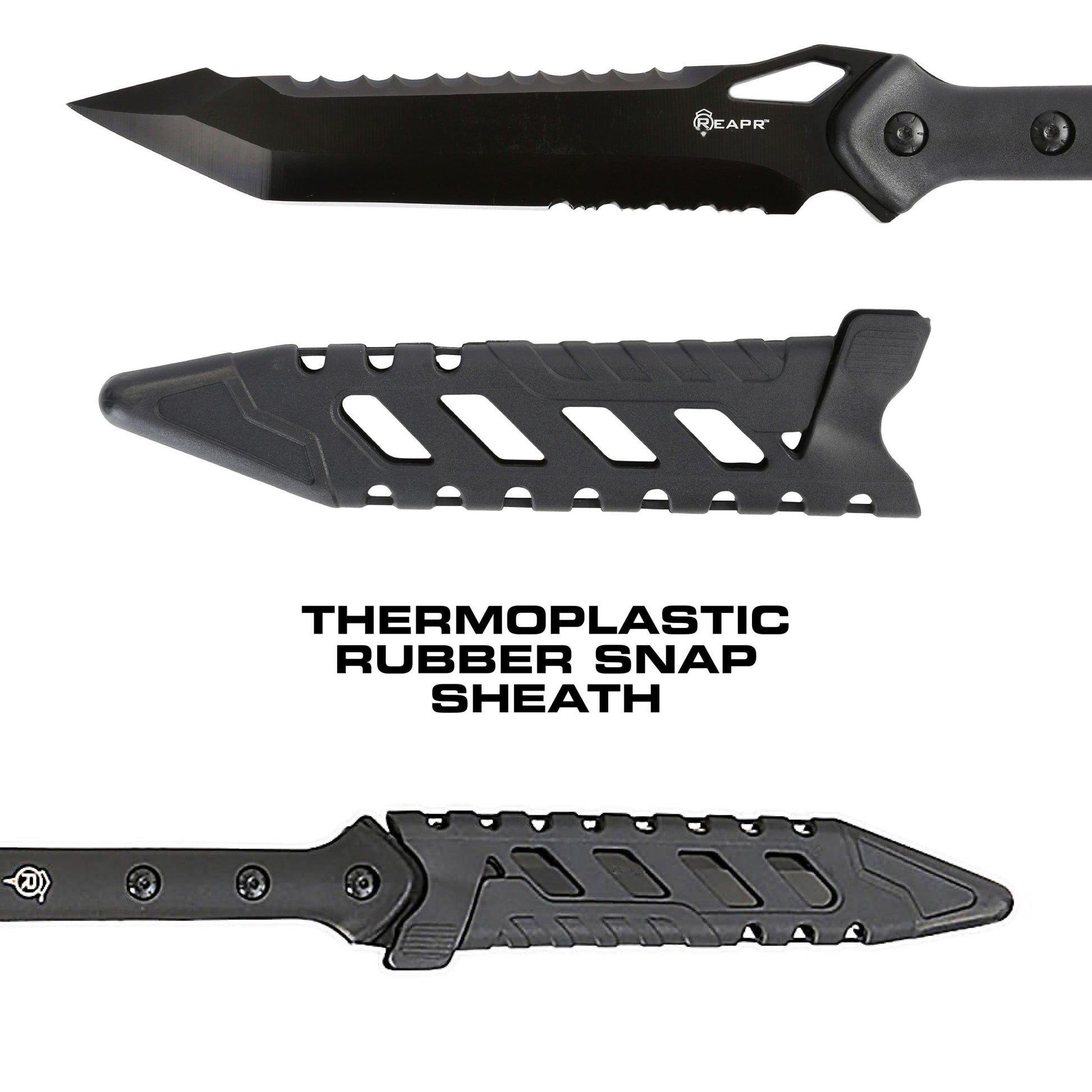 The outstanding REAPR 11022 TAC Javelin Serrated Spear cuts, chops, saws, and thrusts efficiently and effectively, giving you a javelin spear that functions equally as well as a utility tool. www.moralepatches.com.au
