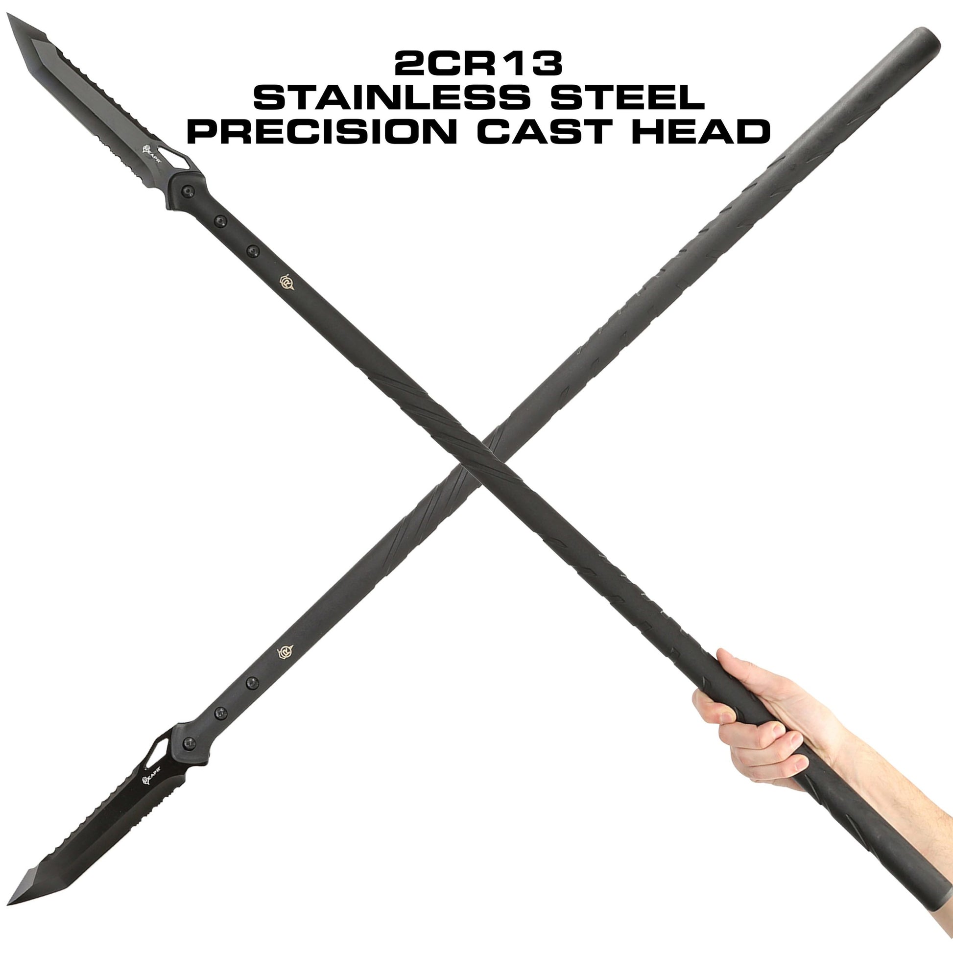 The outstanding REAPR 11022 TAC Javelin Serrated Spear cuts, chops, saws, and thrusts efficiently and effectively, giving you a javelin spear that functions equally as well as a utility tool. www.moralepatches.com.au