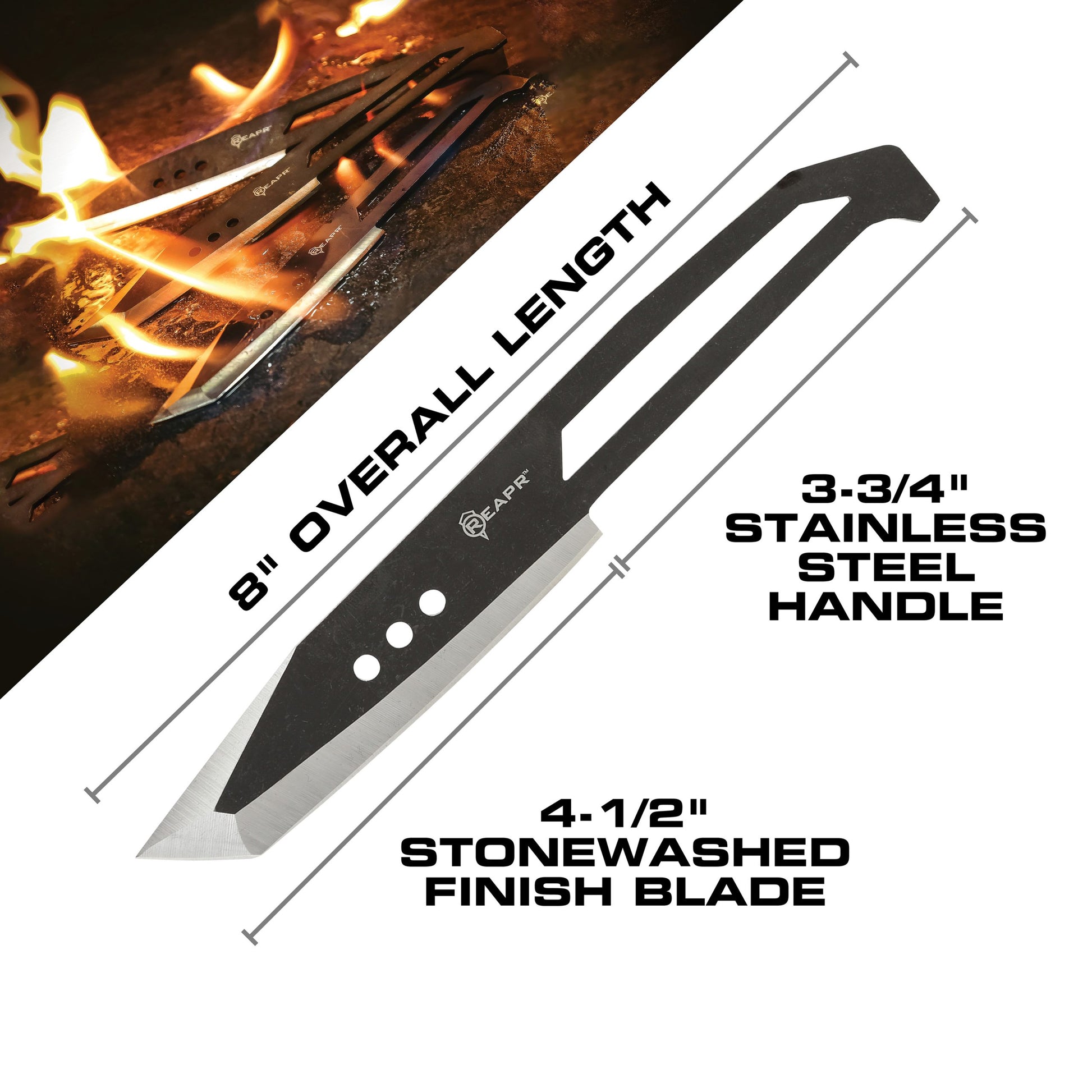 Hit the bullseye every time with these perfectly-balanced throwers. The Reapr 3 Piece Chuk Knives set is ideal for camping, parties, barbecues, and other outdoor activities. www.moralepatches.com.au
