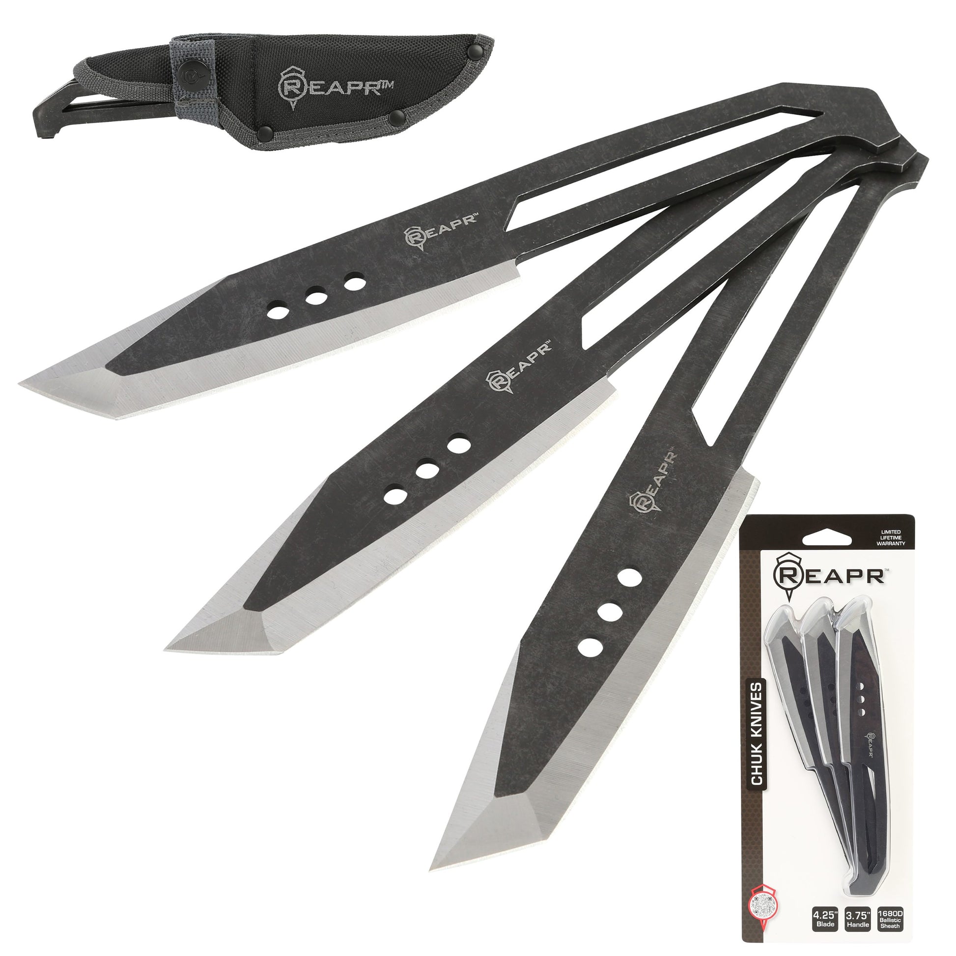 Hit the bullseye every time with these perfectly-balanced throwers. The Reapr 3 Piece Chuk Knives set is ideal for camping, parties, barbecues, and other outdoor activities. www.moralepatches.com.au