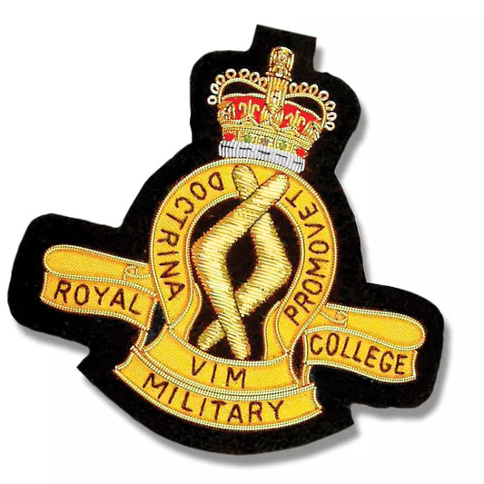 Stunning RMC Bullion Pocket Badge is ideal for your Blazer, bag, or any other fashionable place you want to show off your badge. An impressively sized 80x80mm, it attaches securely to its place with three butterfly clasps. Make a statement with it today! www.moralepatches.com.au