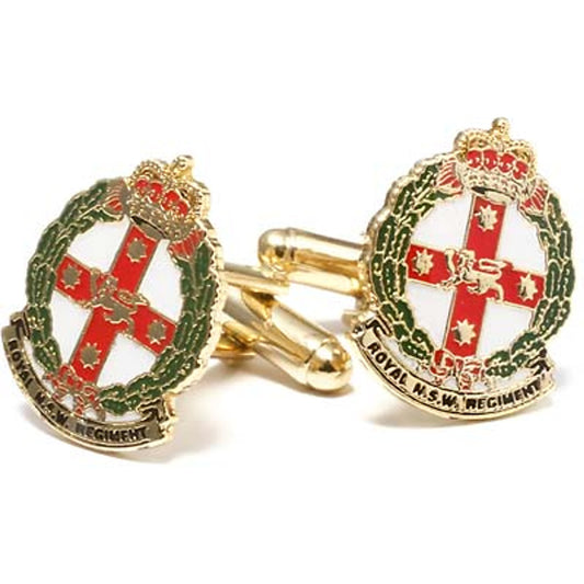 Show your pride and commitment with these sparkling RNSWR Cuff links  20mm. With full colour enamel and gold plating, these gorgeous accessories will bring a touch of style to any work outfit or special occasion. www.moralepatches.com.au